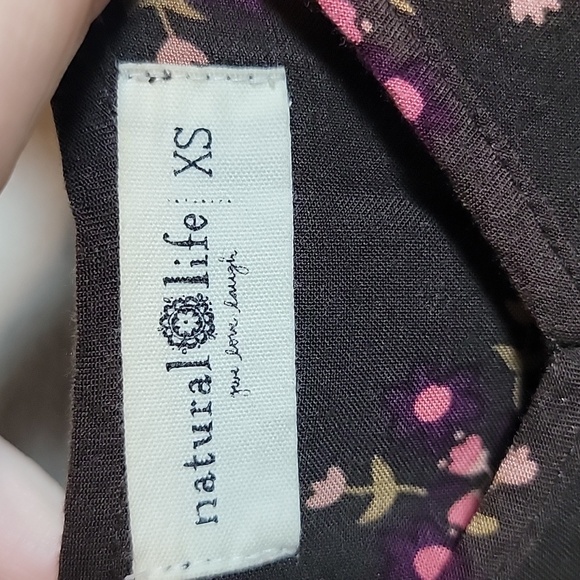 ​Natural Life Jamie Jumpsuit XS Brown Pink Floral Wide Leg Boho Ruffle Coastal - Picture 7 of 8